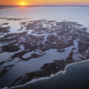 Aerial of Cedar Island National Wildlife Refuge, MD.